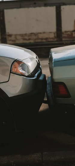 Two cars involved in a vehicle accident