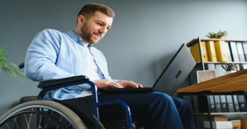 man in wheelchair and disability lawyer California, lawyer consultation