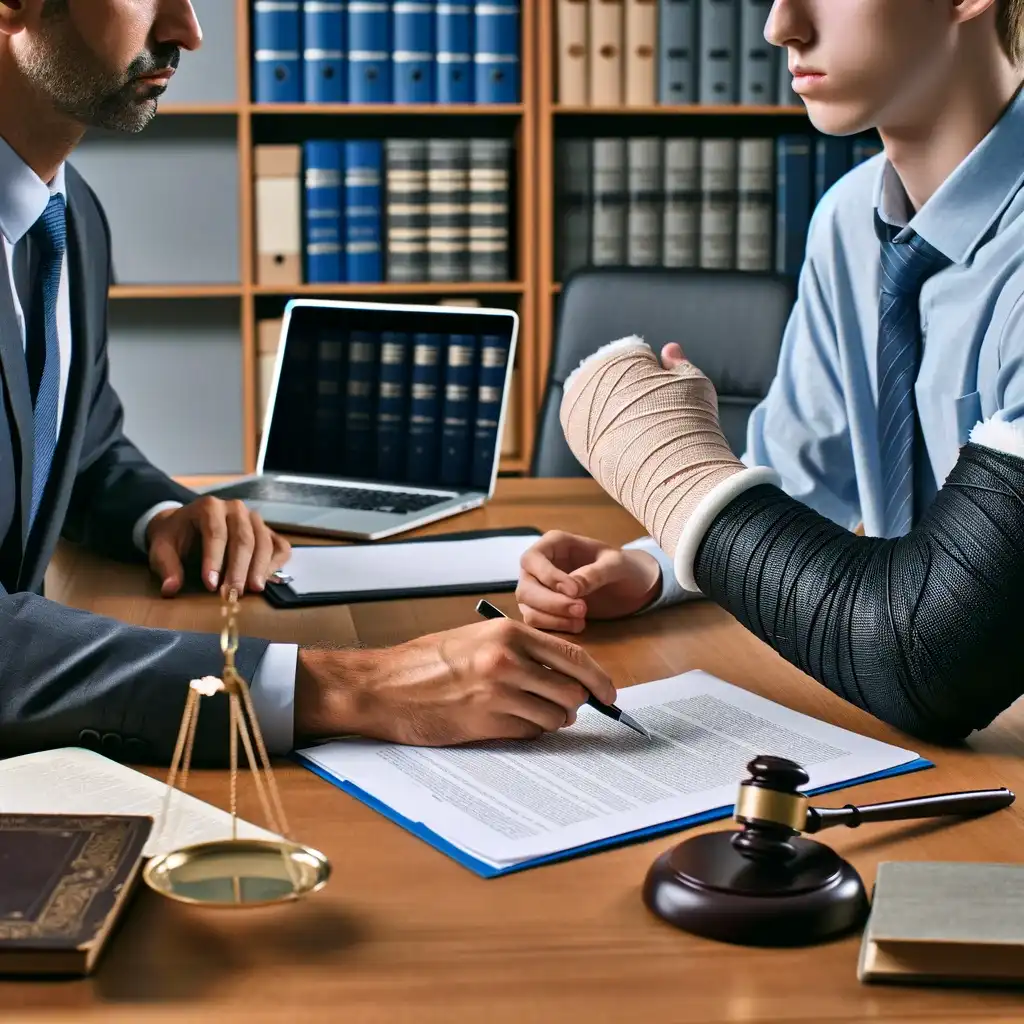 West Covina Injury Attorney Consultation - Neck-Down View