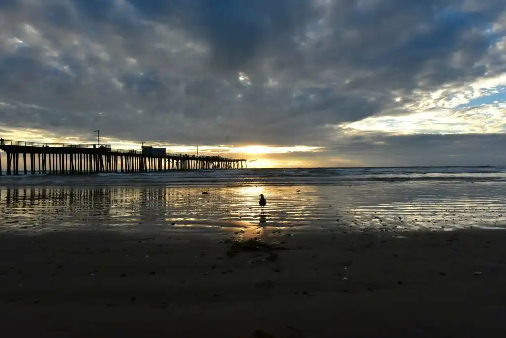 Hermosa Beach, California Sunset View with Pier