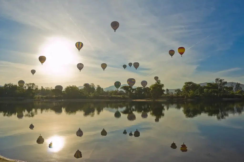 Hot Air Balloons in the Sky of temecula, C.A